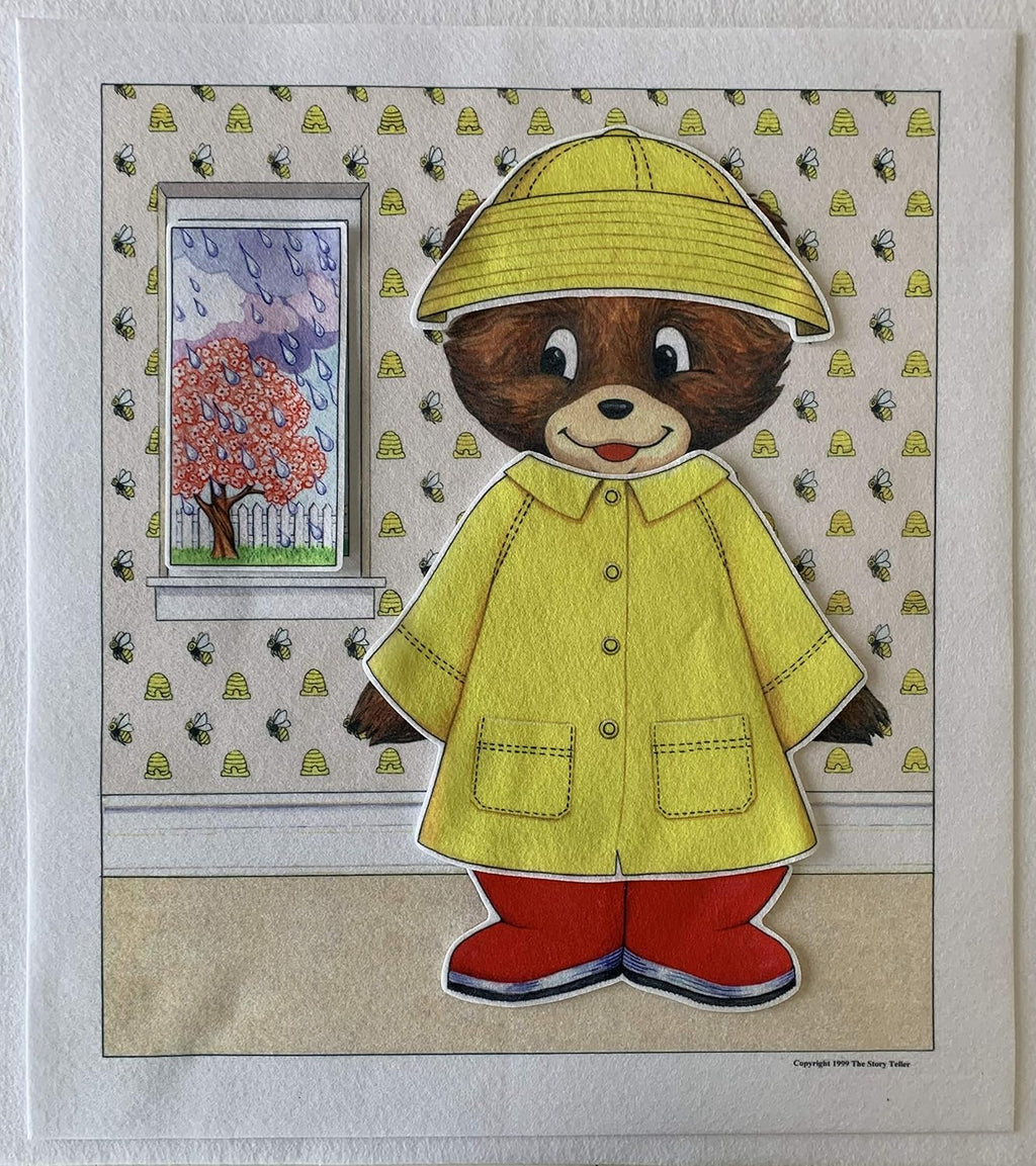 Story Time Felts Dress Me Weather Bear Boy Felt Flannel Board Precut (Large 14"x16" Background)