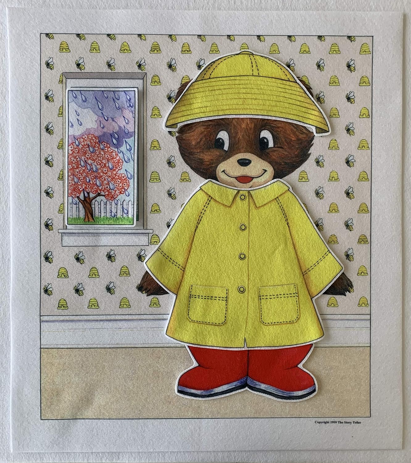 Story Time Felts Dress Me Weather Bear Boy Felt Flannel Board Precut (Large 14"x16" Background)