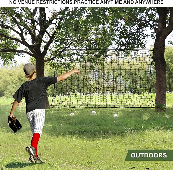 Red de Práctica Deportiva BaseGoal 10x30 Pies — Béisbol, Softball, Hockey, Fútbol y Más, Resistente y DIY