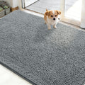 Alfombrilla para perros OLANLY para patas embarradas 48x30, absorbe la humedad y la suciedad, alfombrilla absorbente antideslizante y lavable, alfombrilla de chenilla de secado rápido para barro para perros, alfombra de entrada para interiores, color