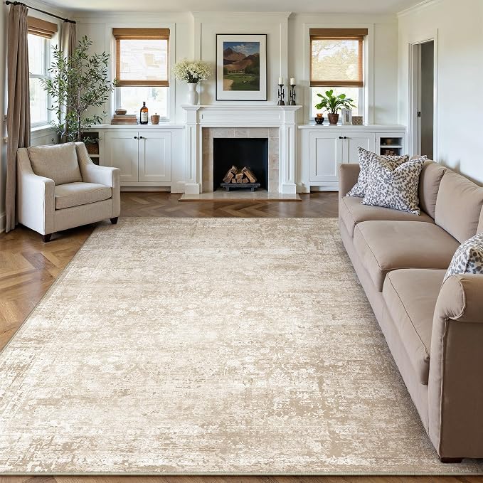 Alfombra lavable color beige crema Modren neutro
