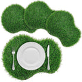 Gandeer 4 Piezas Manteles Individuales de Cesped Artificial de Golf | Baldosas de Pasto Verde Falso | Centros de Mesa Tematicos Deportivos para Bodas y Baby Shower