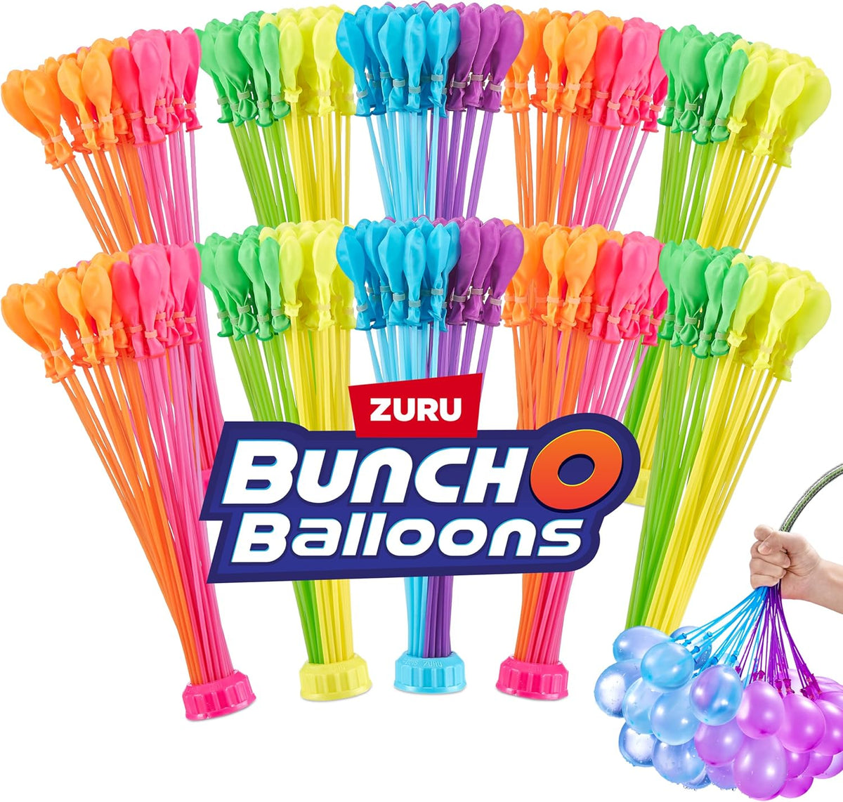 Globos de agua originales Bunch O Balloons Tropical Party, más de 330 globos de agua autosellantes de llenado rápido (exclusivo de Amazon, paquete de 10 unidades) de ZURU. Globos de agua para toda la familia: niños, adolescentes y adultos.
