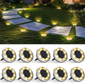 SOLPEX Paquete de 10 luces solares de suelo para exteriores, impermeables, para caminos y jardines (blanco cálido).