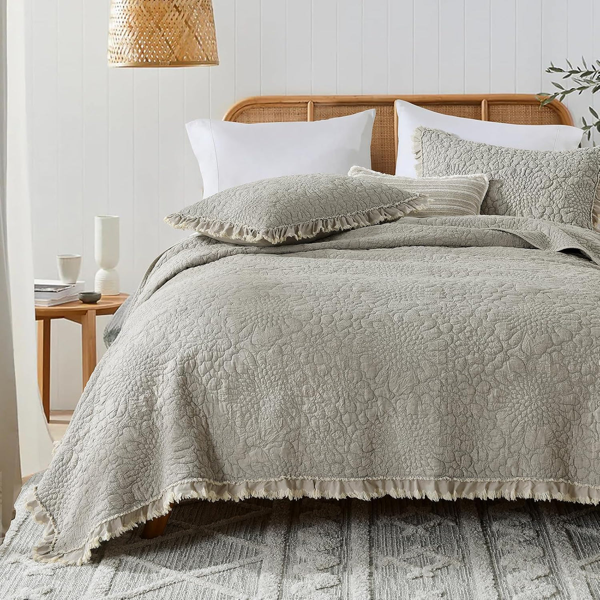 Edredón Horimote Home | Beige | Microfibra Lavada a la Piedra | Ligero Rústico Desgastado | Estilo Elegante | 1 Unidad
