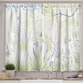 Ambesonne English Garden Kitchen Curtains, Abstract Backdrop Floral Rose Swirls Ivy with Leaves Spring, Window Drapes 2 Panel Set for Kitchen Cafe Decor, 55" X 39", Vermilion Grey