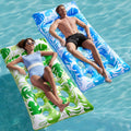 SLOOSH 2 Colchonetas Inflables para Piscina XL | Flotadores para Adultos con Reposacabezas | Balsa para Tomar el Sol en Lago, Playa y Piscina | Azul/Verde