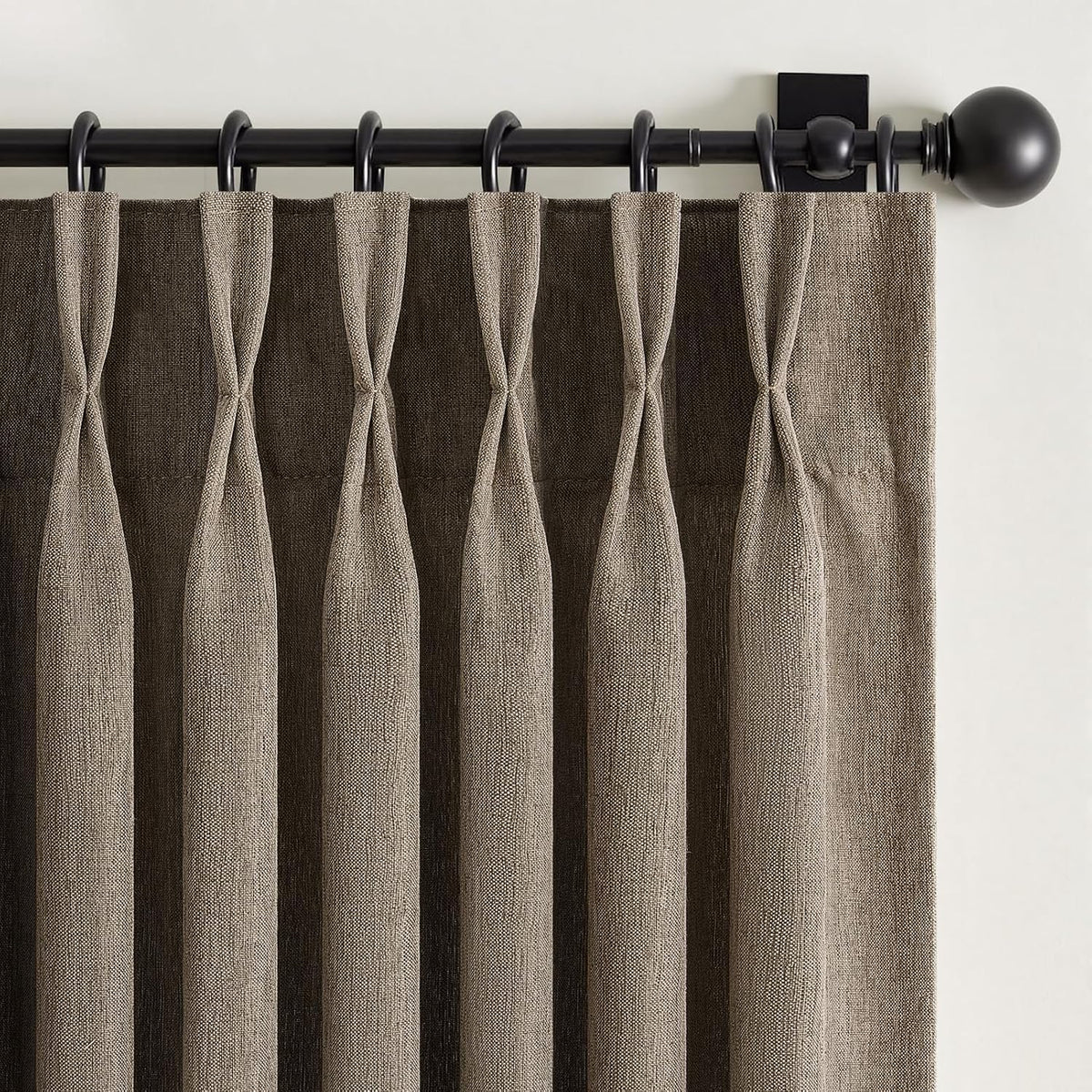 2 paneles de cortinas plisadas de lino color BEIGE