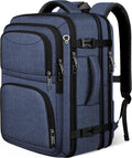 Mochila de viaje Fxcelets para hombre, mochila de equipaje de mano expandible, bolsa para portátil de 17,3 pulgadas aprobada por la TSA para vuelos, bolsa de equipaje de negocios ligera, regalos de viaje para hombres y mujeres, azul
