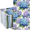 Homlouue 100 Servilletas Florales de Hortensia | 3 Capas Desechables para Bano | Servilletas de Papel para Bodas, Baby Shower y Fiestas de Primavera