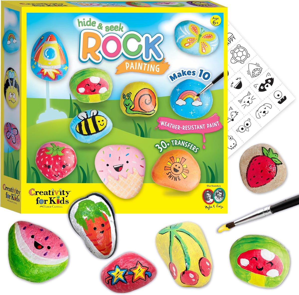 Kit de pintura de piedras para niños - Kit de piedras para jugar al escondite, manualidades para niños, regalos para niños (a partir de 6 años)