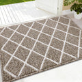 Tapete de Entrada Finchitty 81x51 cm | Antideslizante, Absorbente y Lavable — Color Khaki para Interior