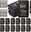 Moinchore Juego de 12 Regalos Cristianos para el Día del Padre para la Iglesia, Cuaderno Hombre de Dios, Juego de Regalos, Cuaderno de Cuero con Versículo Bíblico y Bolígrafo, 1 Timoteo 6:11, Diario de Oración para el Día del Padre