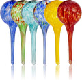 (AMARILLO PRESENTA MANCHA PEQUENA) Besti Globos de Riego Grandes para Plantas (Pack de 6) | Riegan hasta 2 Semanas sin Esfuerzo | Vidrio Duradero Multicolor Artesanal | Uso Interior y Exterior | 30 x 9 cm