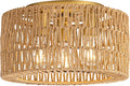 Lámpara de techo de ratán, lámpara de techo moderna bohemia tejida de 3 luces, lámpara de techo empotrada estilo boho para dormitorio, sala de estar y comedor. Bombilla no incluida.