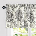 Cortina Opaca Combinada Lino DriftAway Jacob para Cocina 46 cm Largo con Diseño Floral Scroll Paisley Impreso Forrada Bolsillo Vara Oscurecedora 132 x 46 cm Negro