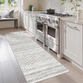 Alfombra de pasillo Miukiki de 2x6, estilo marroquí, lavable, antideslizante, para interiores, para baño y lavadero, con pelo corto (gris, 2'x6').