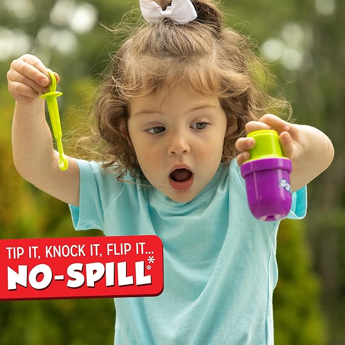 Fubbles Bubbles - Vaso de Burbujas sin derrames | Juguete de Burbujas para bebés y niños | Incluye solución de Burbujas de 6 onzas y Varita de Burbujas (los Colores del Vaso Pueden Variar)