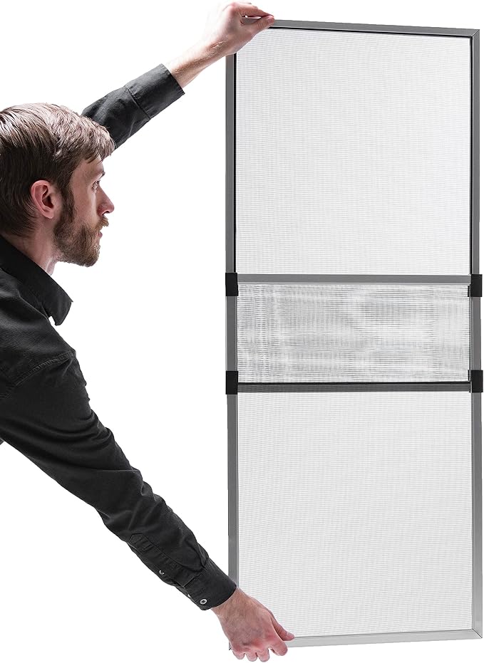 ⚠️ Medidas: 10"H x 14.3"-26" – Pantalla Ajustable para Ventana Marco Blanco Aluminio | Malla Fibra de Vidrio