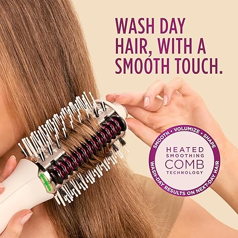 Peine Caliente + Secador Shark HT202 SmoothStyle | Modo Dual | Todo Tipo de Cabello