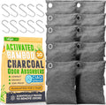 Absorbedor de Olores de Carbon Activado | 10 Bolsas para Auto, Closet, Zapatos y Sotano, Purificador de Aire de Carbon de Bambu, Desodorizante Natural