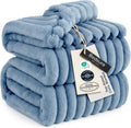 Cobija Bedsure GentleSoft para Cama Queen | Suave y Acogedora para Mujeres y Ninas | Ideal para Otono | Azul | 90 x 90 pulgadas