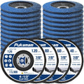Pukamam Paquete de 24 discos de láminas de 4 1/2 pulgadas para amoladora angular, grano 40, 60, 80, 120, tipo 29, muela abrasiva de zirconia para lijado de madera y metal.