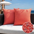 Fundas Cojines Día San Valentín Exterior Impermeables Kevin Textile Paquete 2 Textura Tejida Resistente Agua Decorativas Jardín Tienda Balcón Sofá 46cm Rojo