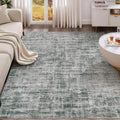 UERMEI Alfombra para Sala 5x7 | Lavable, Abstracta Moderna Neutra, Antideslizante, Resistente a Manchas (Gris/Verde)