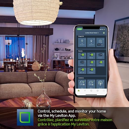 Leviton Decora Smart Dimmer Switch Wi-Fi 2da Gen | Compatible con Matter, Alexa, Google, Apple Home | D26HD-1RW Blanco