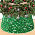 OMKSIH Black Tree Collar 28.8 Inch Large Christmas Tree Collar Box for 8FT Artificial Tree Paillette Glitter Tree Skirts Velvet Christmas Tree Rings Xmas Tree Base Basket for Xmas Decoration