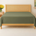 Sábana plana Queen verde salvia de CGK Linens