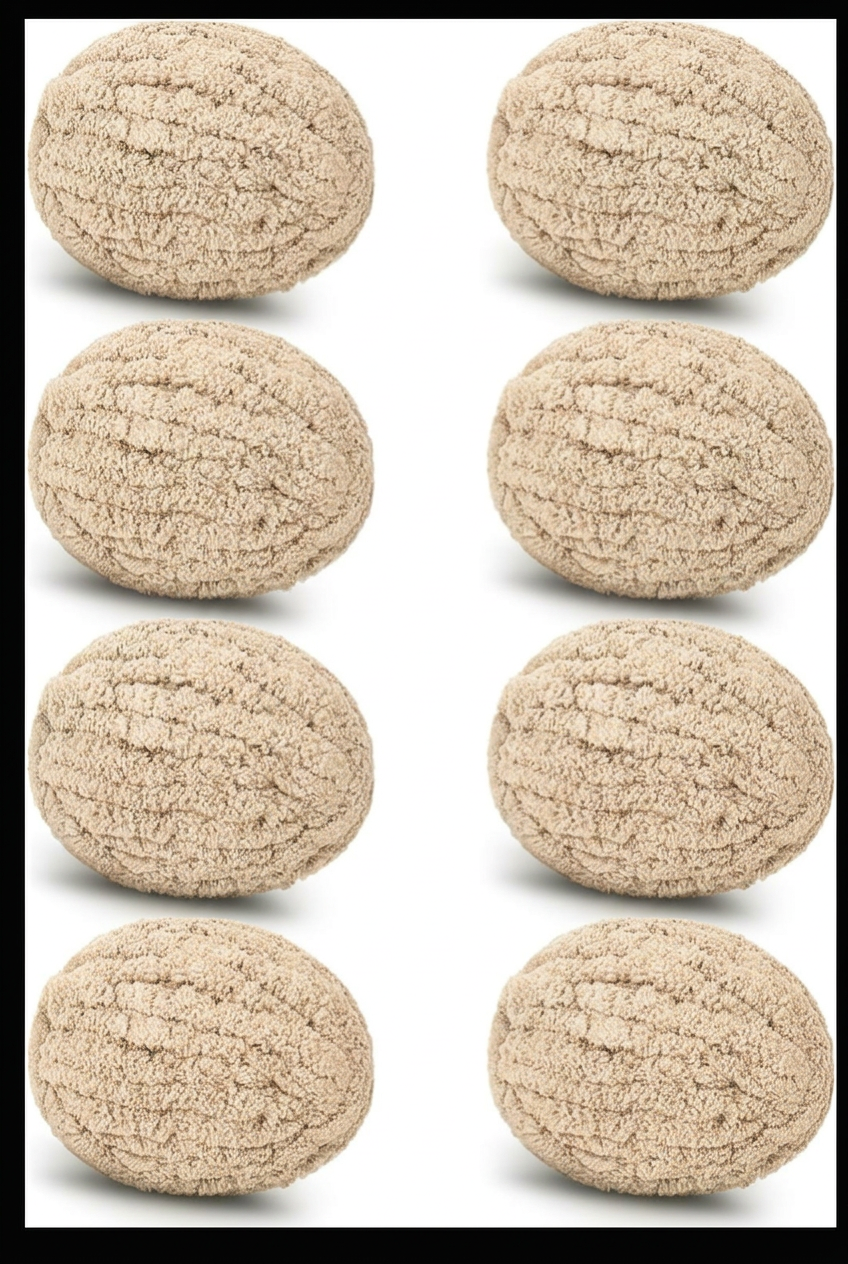 Hilo Grueso FACIACC 8 Piezas de 250g/8.8oz | Chenille Jumbo Esponjoso para Tejer a Mano | Super Voluminoso y Suave para Cobijas | Blanco Hueso