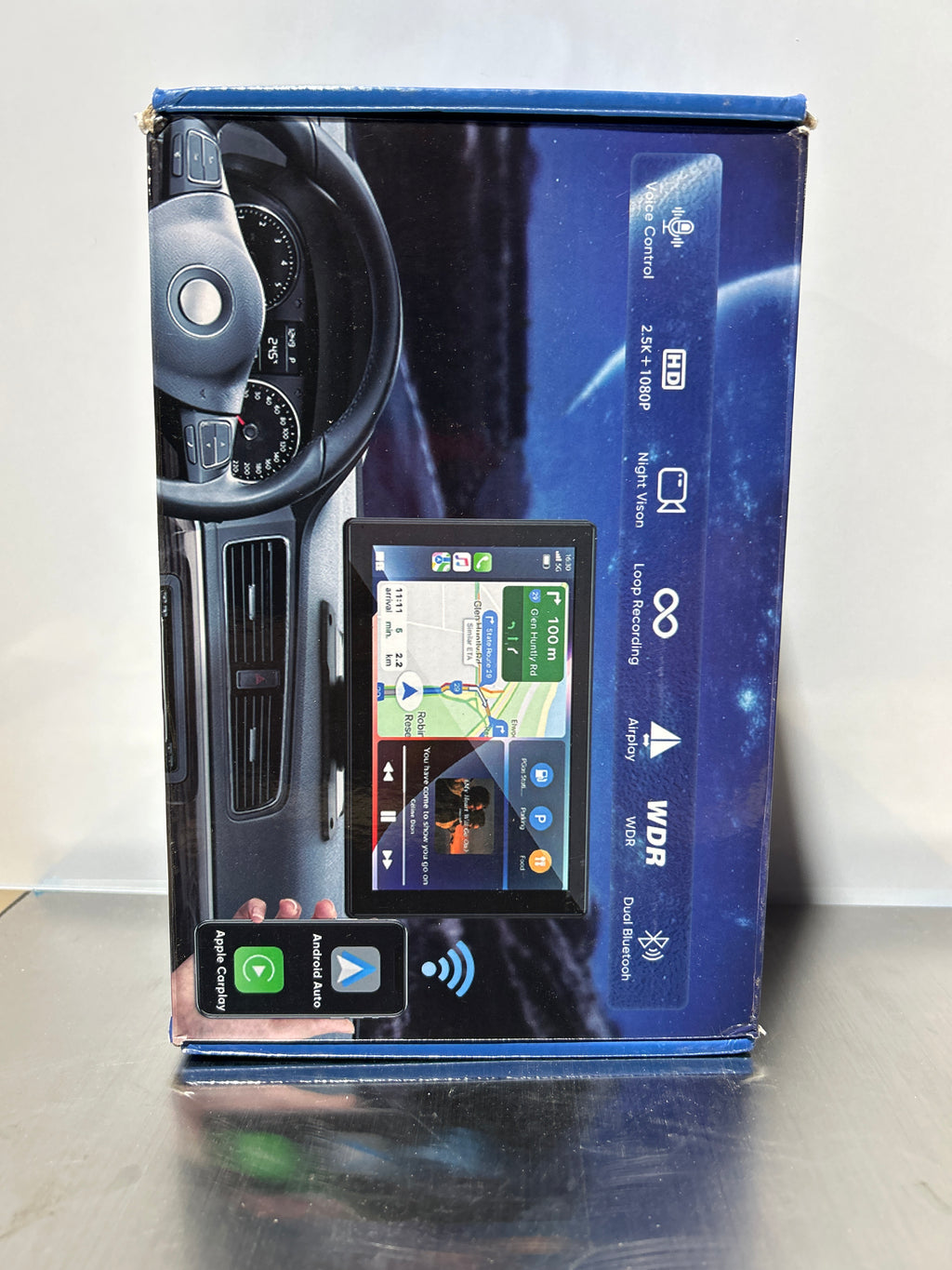 Pantalla CarPlay de 9.3" para coche con cámara de reversa, pantalla inalámbrica de 2.5K, compatible con Android Auto, cámara de tablero portátil, monitor táctil, navegación GPS, transmisor FM Bluetooth, soporte universal, regalo 