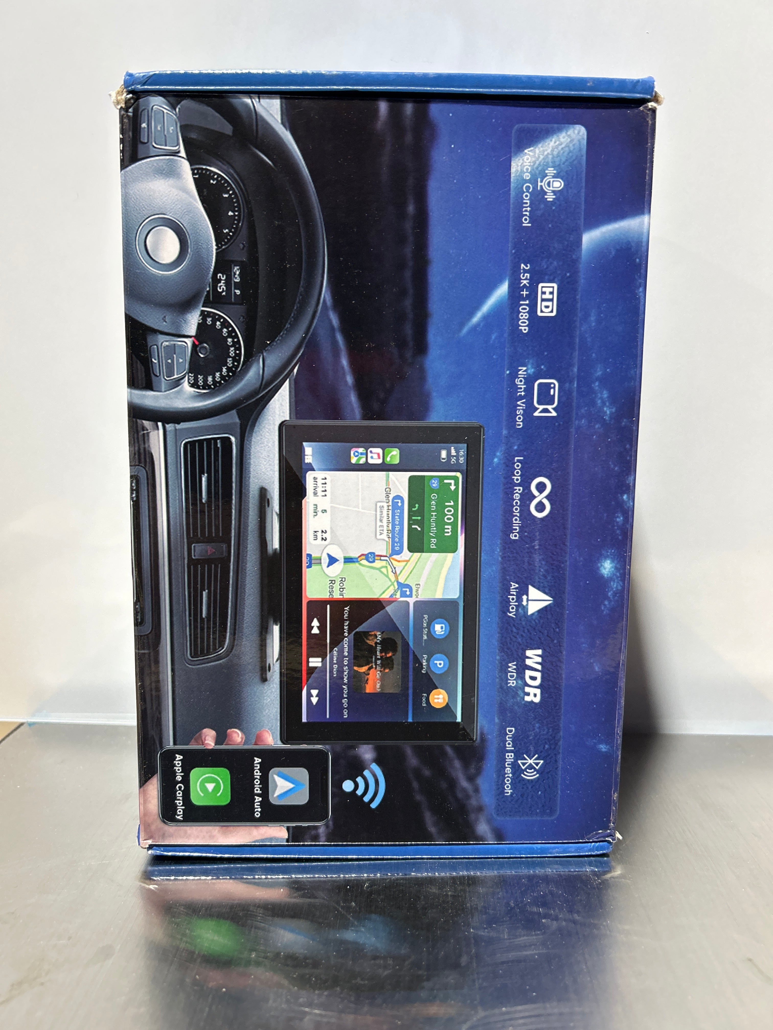Pantalla CarPlay de 9.3" para coche con cámara de reversa, pantalla inalámbrica de 2.5K, compatible con Android Auto, cámara de tablero portátil, monitor táctil, navegación GPS, transmisor FM Bluetooth, soporte universal, regalo 