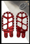 HDBUBALUS Pedales de Moto CNC para Dirt Bike | Reposapies Compatible con Honda CR80R CR85R CRM250 XR250R, Kawasaki KLX650 KLR650 KLX300R (Rojo)