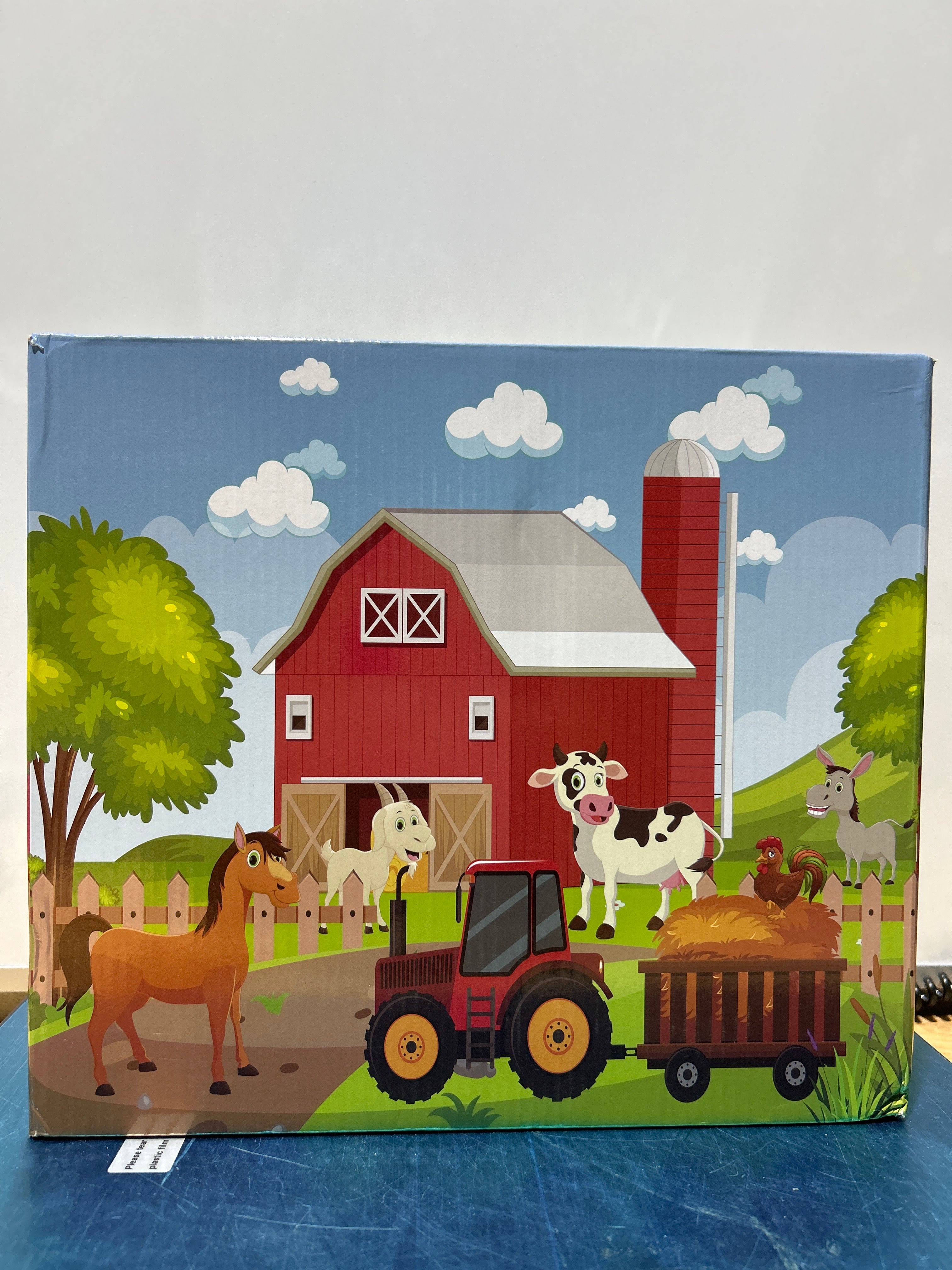 Set de Juego de Granja BOLZRA – Granero Rojo Grande con 14 Animales, Tractores y Agricultor, para Ninos de 1 a 5 Anos