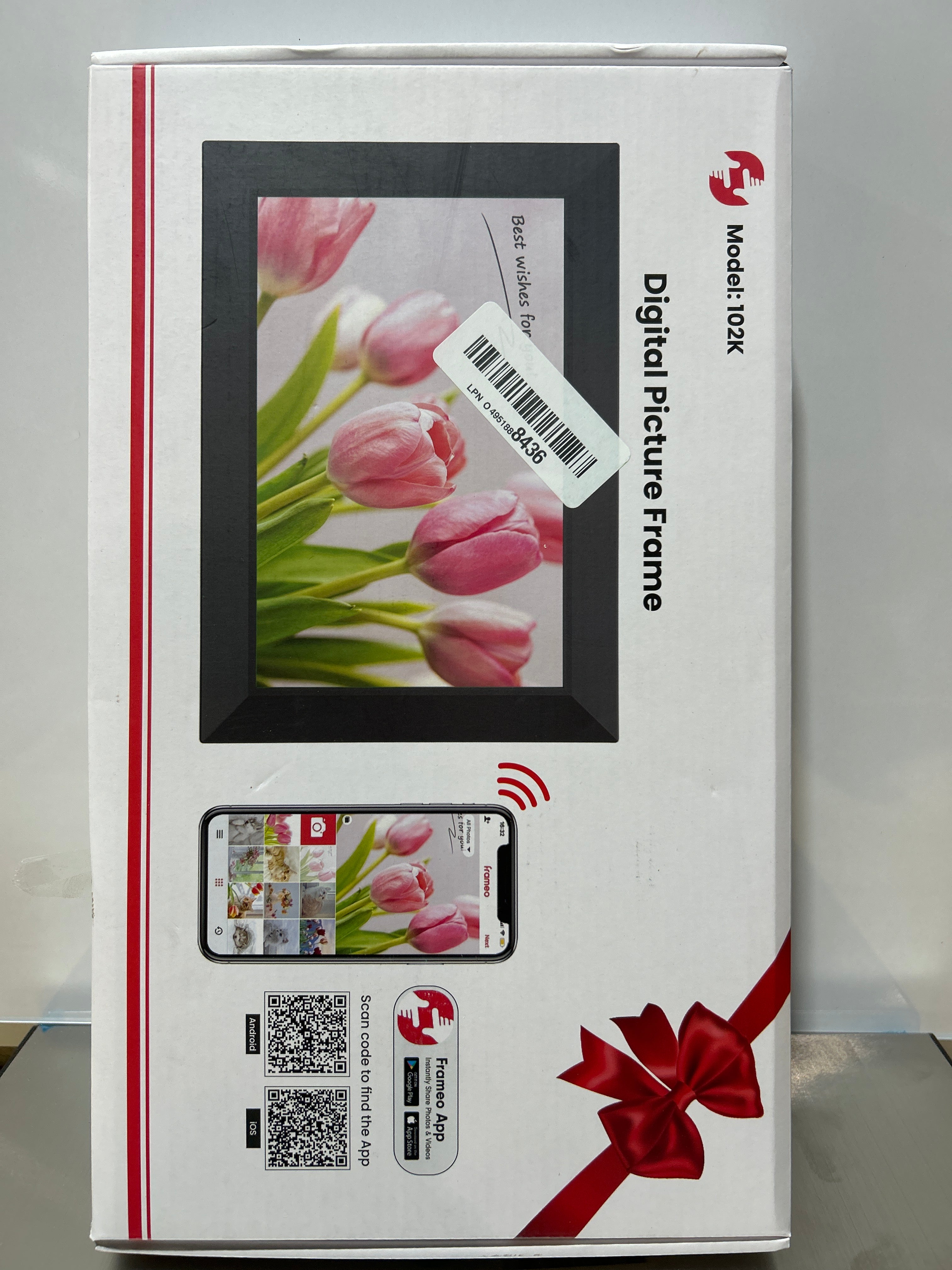 Marco Digital WiFi BIGASUO 10.1" – Pantalla IPS Touch HD, 32GB, App Frameo