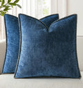 Fundas de Cojín DecorUhome Chenilla Terciopelo 24x24" | Poseidon | Estilo Boho Granja Moderna | Borde Cosido | Pack 2 Unidades