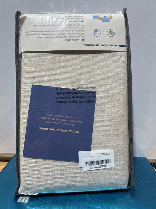 Cortinas opacas de lino 100 % opacas para dormitorio, 213 cm de largo, con solapa trasera y bolsillo para barra, juego de 2 paneles con aislamiento térmico, 127 cm de ancho x 213 cm de largo, color crema 