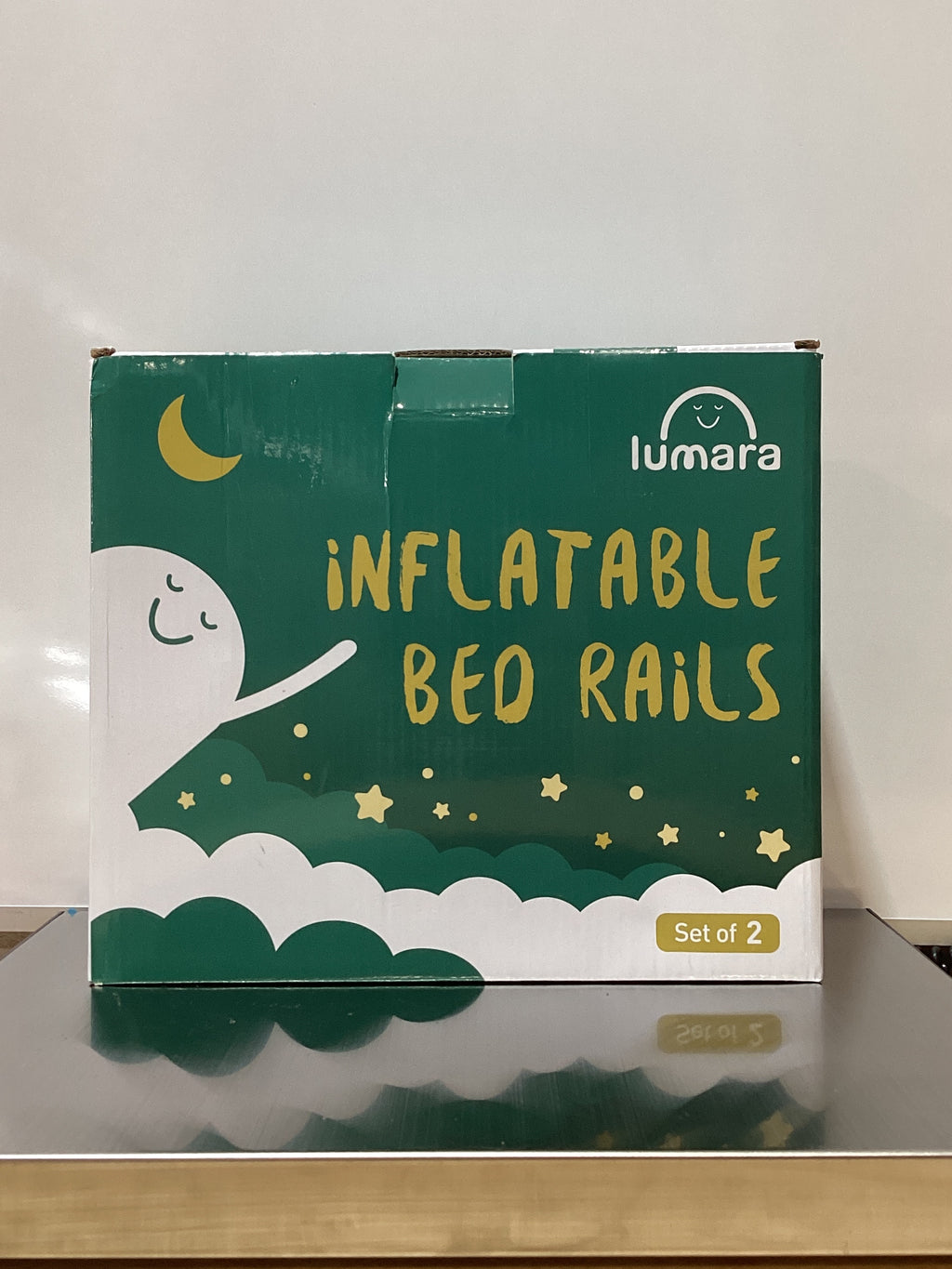 LUMARA Inflatable Bed Rail for Toddlers 2 Pack - Portable Travel Bed Bumpers for Kids Fits Twin Full Queen King Size Beds - Non-Slip Safety Guard Rails