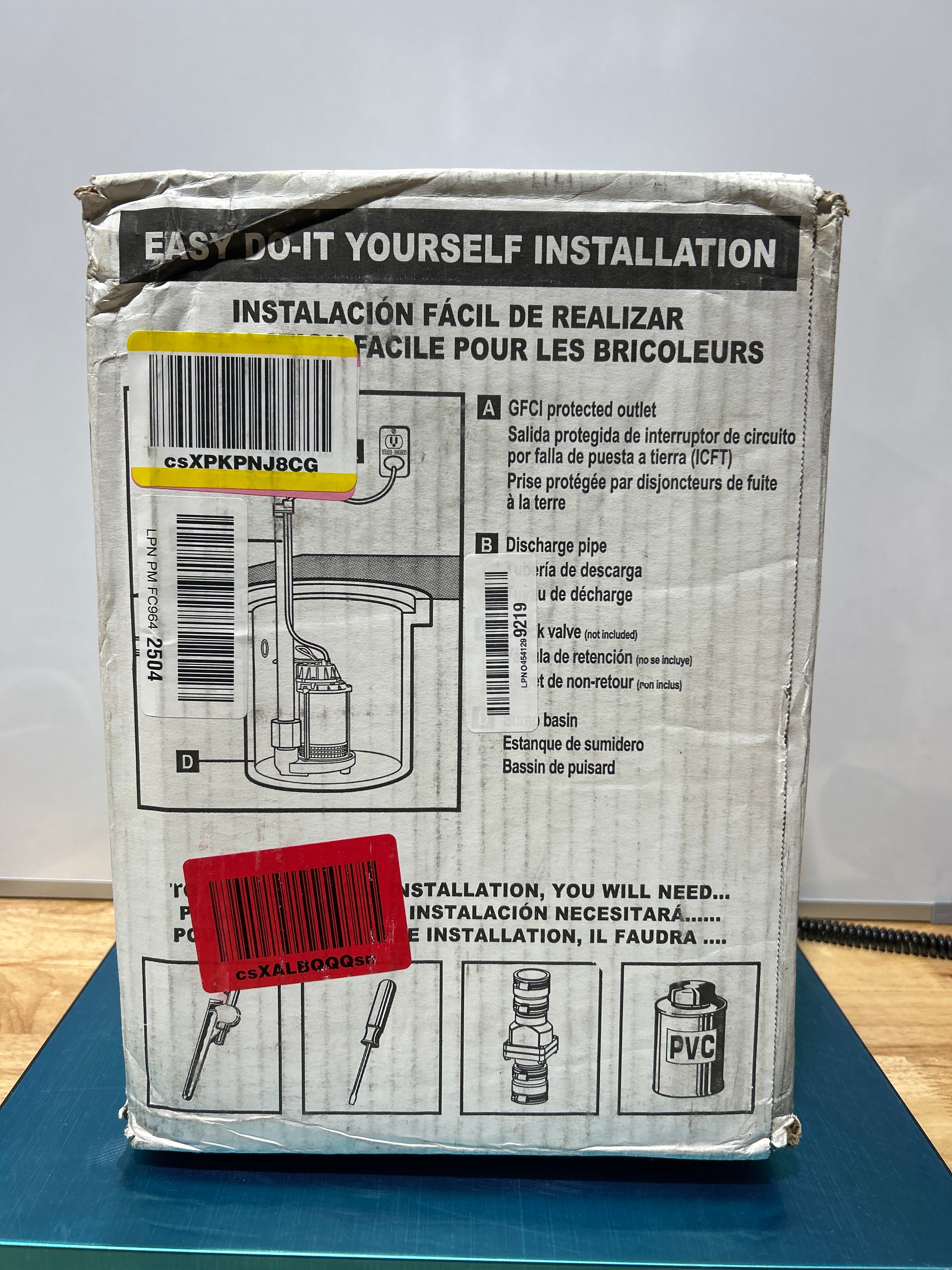 Wayne CDU980ET 3/4 HP Submersible Sump Pump – Cast Iron & Stainless Steel, 5,490 GPH, 5-Year Warranty