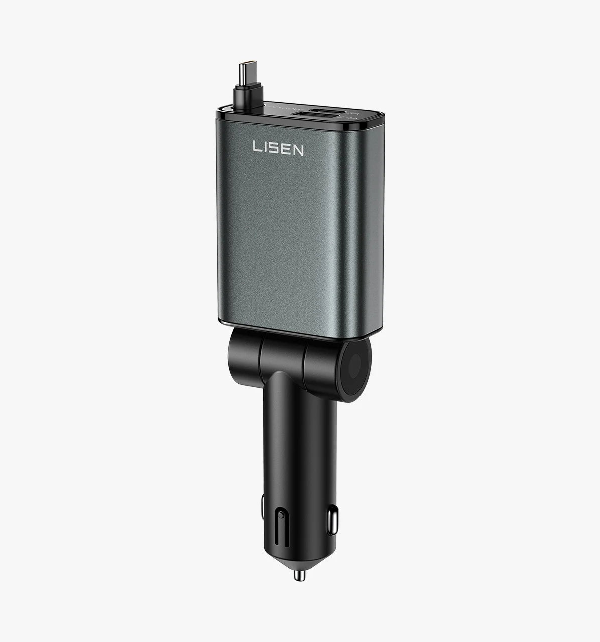 cargador retráctil inteligente para automóvil de la marca LISEN.