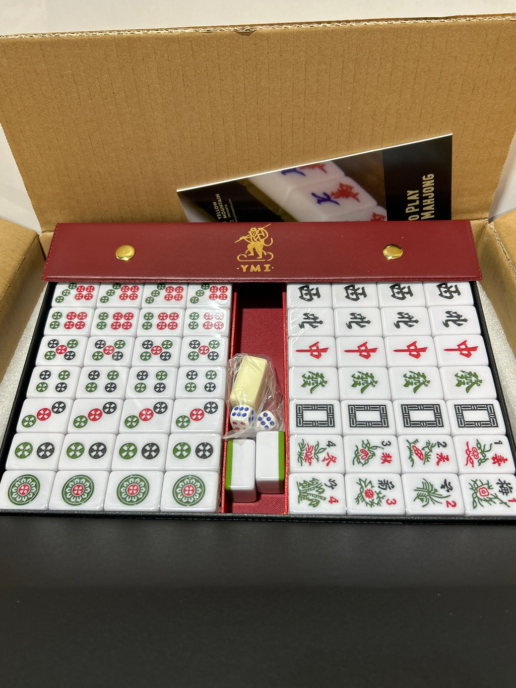 Juego de mahjong chino de Yellow Mountain Imports – Rouge Heritage – 146 fichas medianas, juego profesional para juego de estilo chino [ä¸å¼ éº»å°‡ å°ˆæ¥å¥—è£ ] 