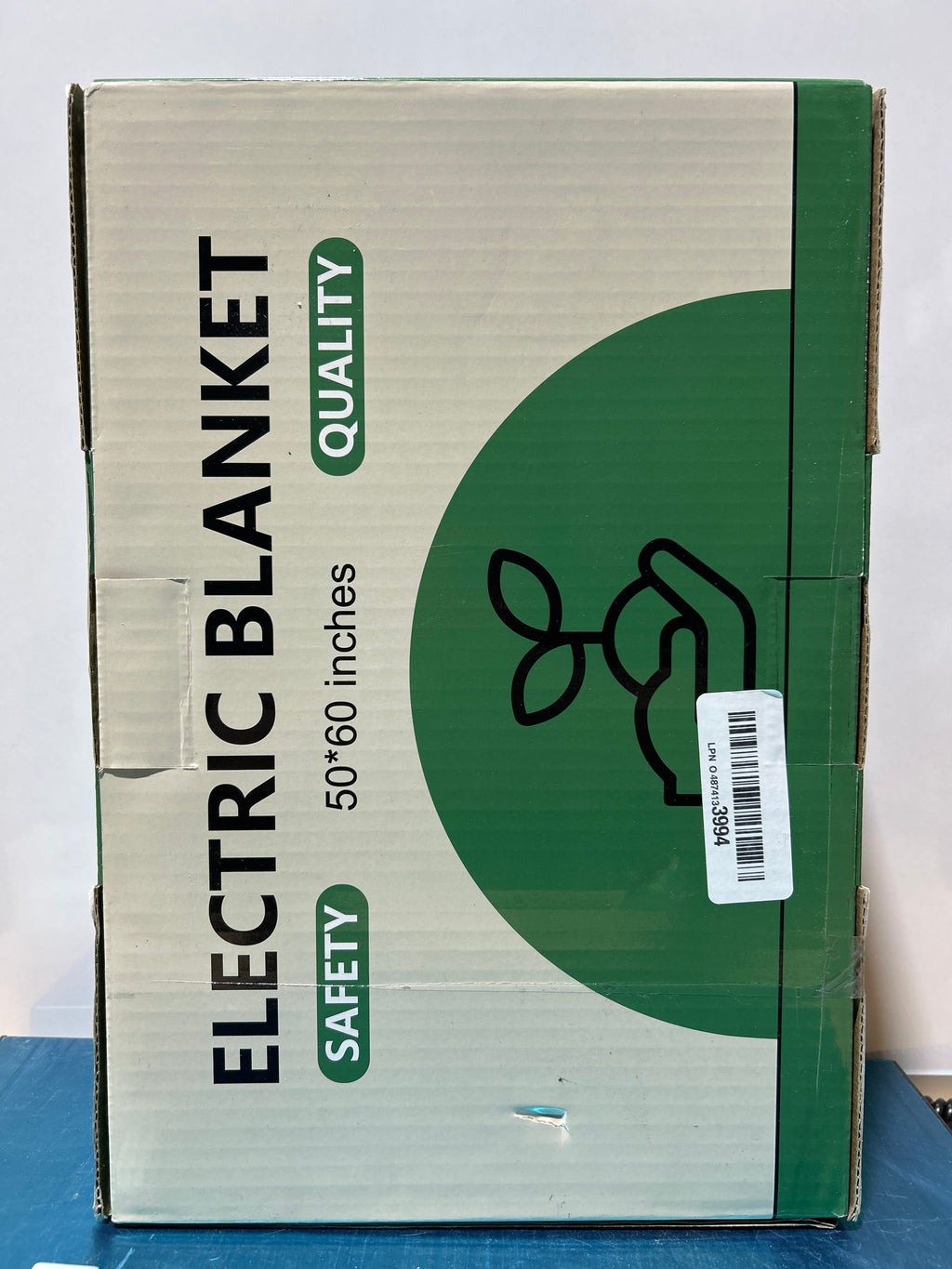 Manta eléctrica de 50 x 60 pulgadas, de calentamiento rápido, con 5 configuraciones de calor y apagado automático durante 4 horas, forro de franela y sherpa con patrón de rayas, certificación ETL, protección contra sobrecalentamiento. 