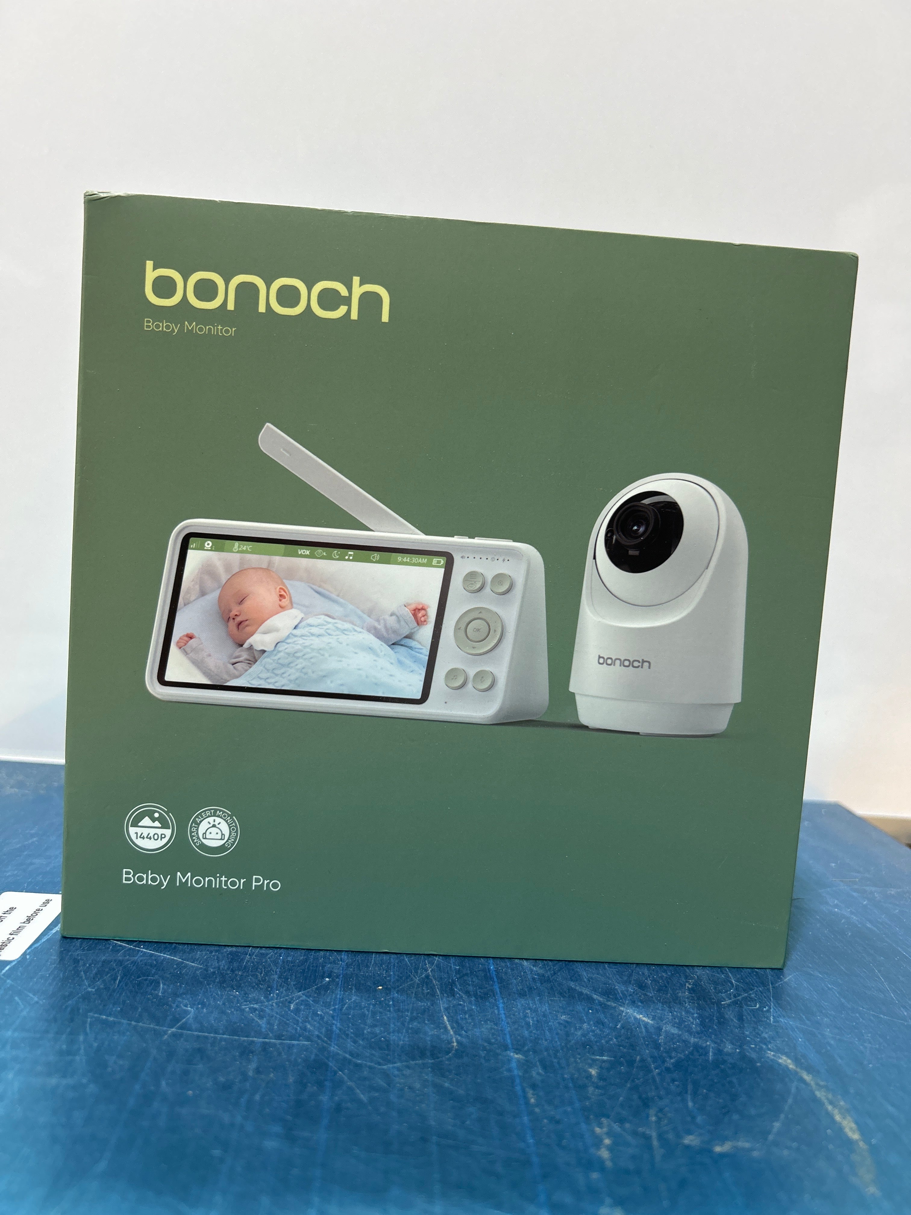 Bonoch 2K Baby Monitor Pro - 5.5" Screen No WiFi Video Camera - 240H Battery, 1600ft Range, Smart Detection (Crying/Motion/Turnover) - Night Vision, 2-Way Audio, White Noise - Perfect Baby Shower Gift