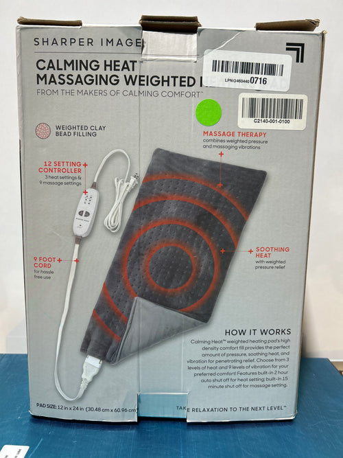 Almohadilla Termica con Masaje y Vibraciones Calming Heat by Sharper Image – 3 Niveles de Calor, 9 Configuraciones de Masaje, 30 x 61 cm, 4 Libras