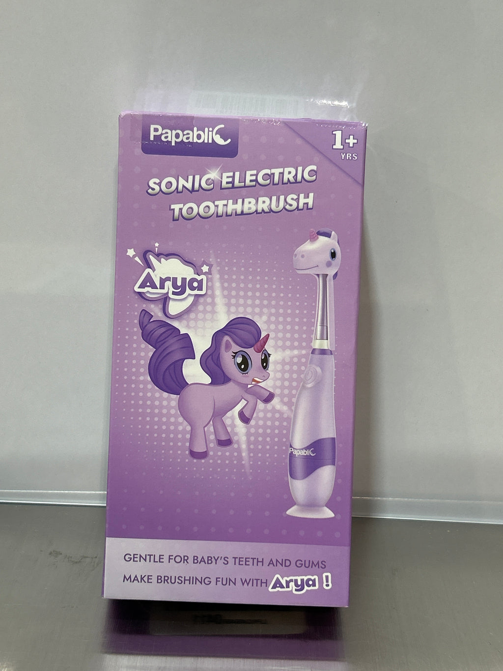 Cepillo Dental Eléctrico Papablic Arya – Diseño Unicornio, Luz LED, Timer, 4 Cabezas de Repuesto, Niños 1-3 Años