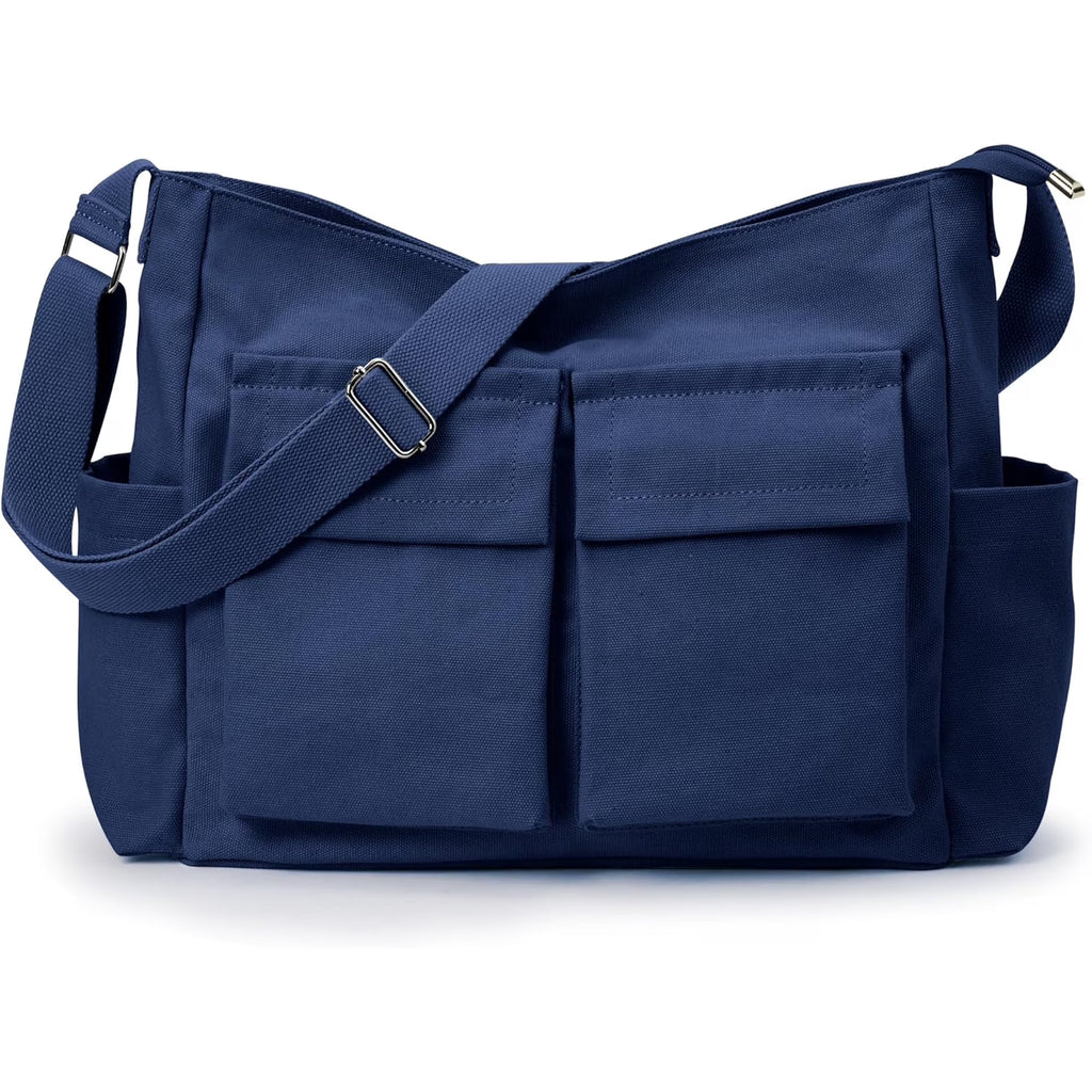 LAS EBILLAS SON DE PLÁSTICO-Bolso Bandolera de Lona, Bolso Cruzado Grande para Mujer U Hombres, Bolso de Hombro de Lona Casual para el Trabajo Universitario Diario