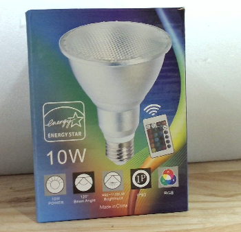 LED de colores, RGB + blanco frío E27 45 W 6000 K, control remoto de luz diurna, reflector LED para interiores y exteriores, lámpara de césped impermeable para el hogar, patio